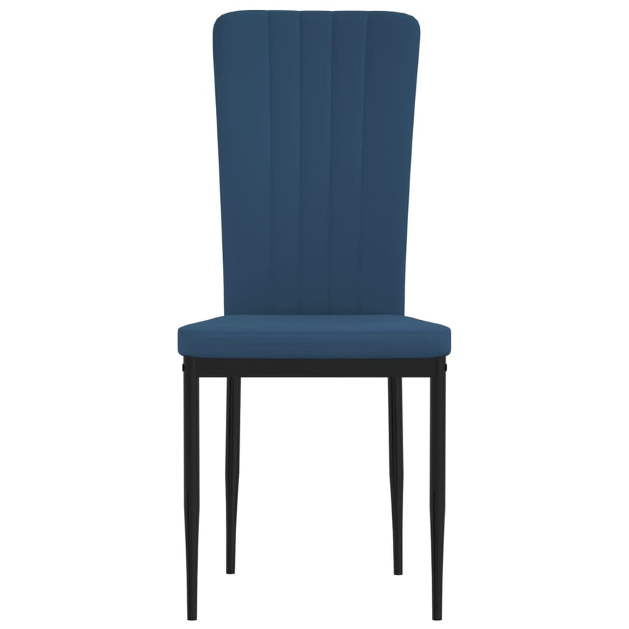 Eetkamerstoelen 2 st fluweel blauw