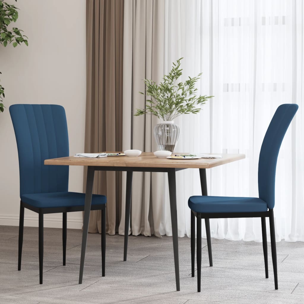 Eetkamerstoelen Fluweel 2 Blauw