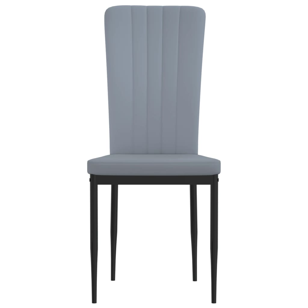 Eetkamerstoelen 2 st fluweel lichtgrijs