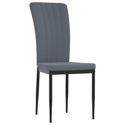 Eetkamerstoelen Fluweel 2 Donkergrijs