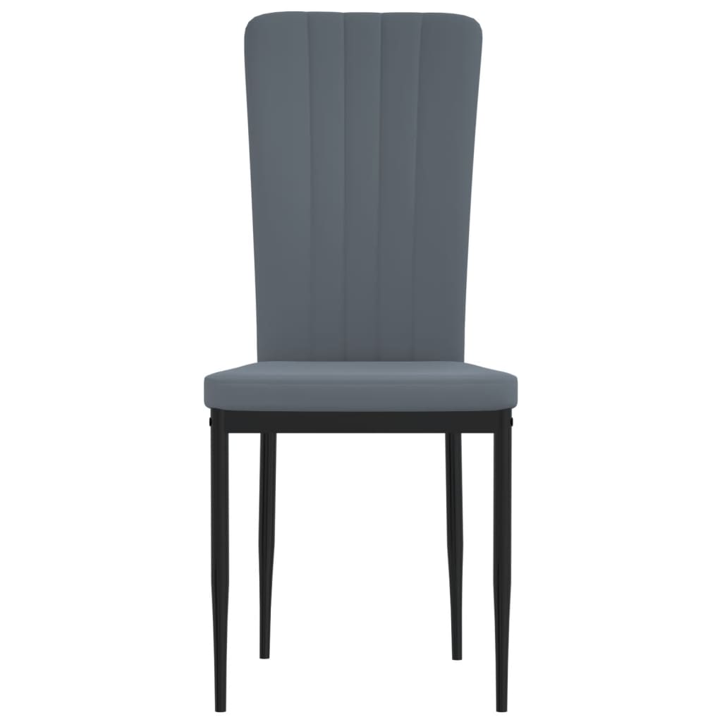 Eetkamerstoelen Fluweel 2 Donkergrijs