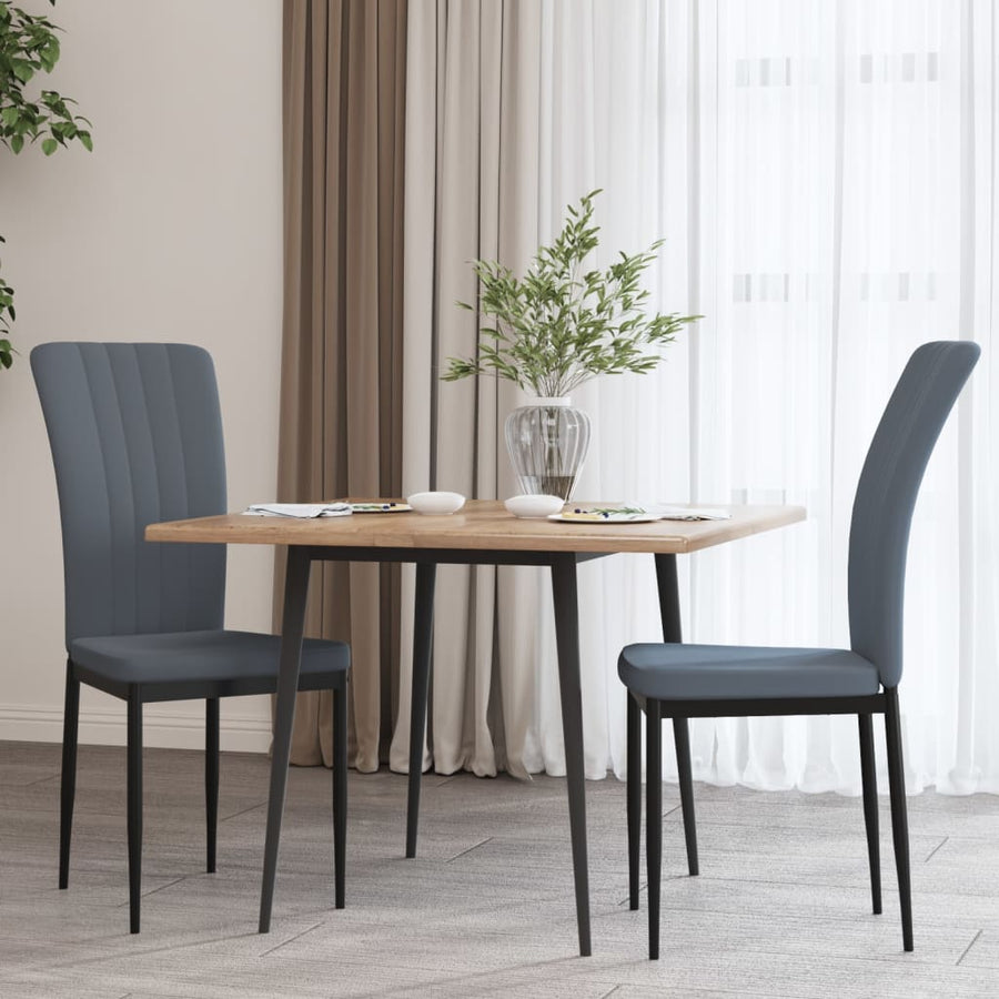 Eetkamerstoelen Fluweel 2 Donkergrijs