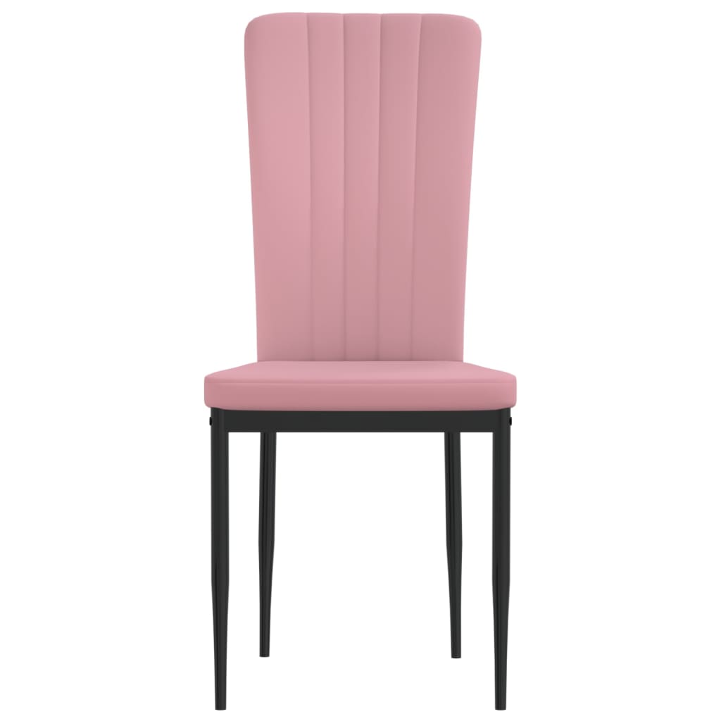 Eetkamerstoelen 2 st fluweel roze 2 Roze