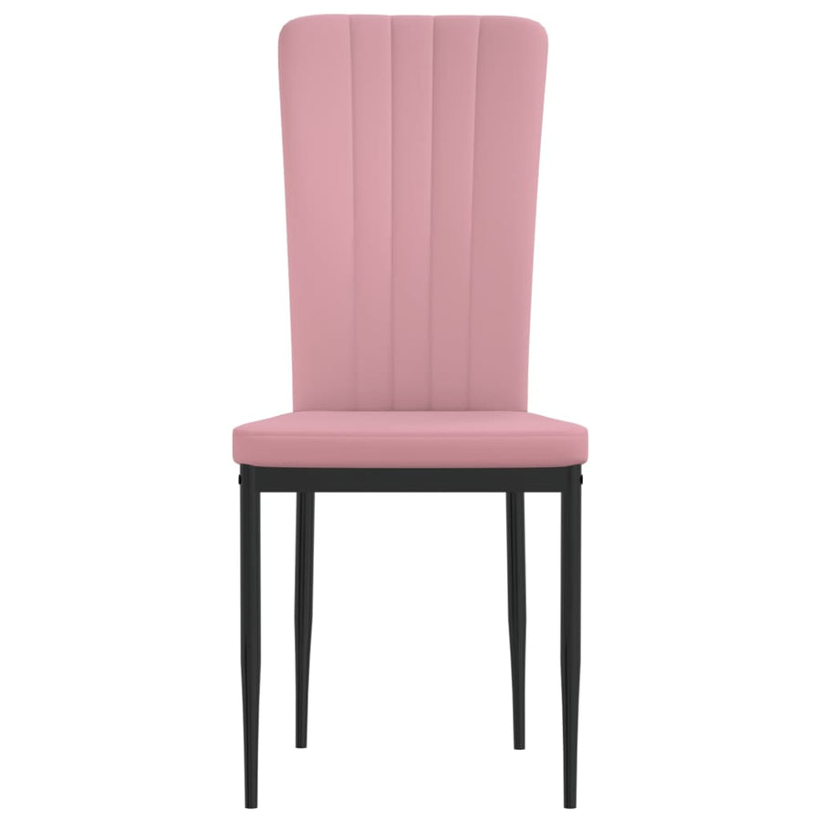 Eetkamerstoelen 2 st fluweel roze