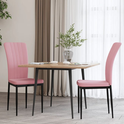 Eetkamerstoelen 2 st fluweel roze 2 Roze
