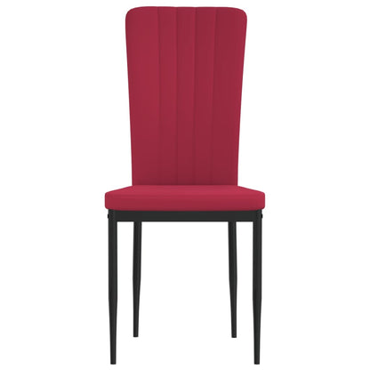 Eetkamerstoelen 2 st fluweel wijnrood