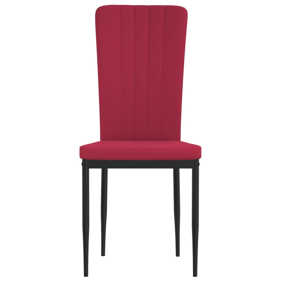 Eetkamerstoelen 2 st fluweel wijnrood