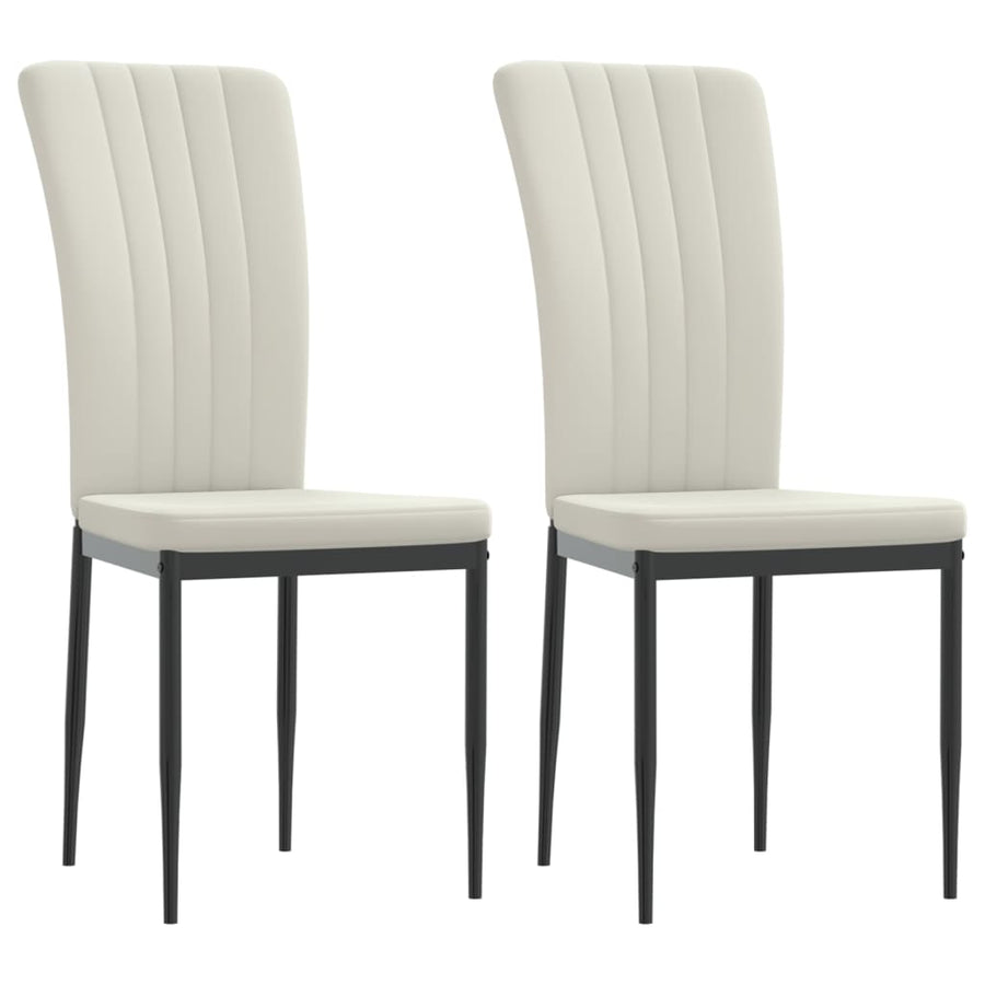 Eetkamerstoelen 2 st fluweel crèmekleurig