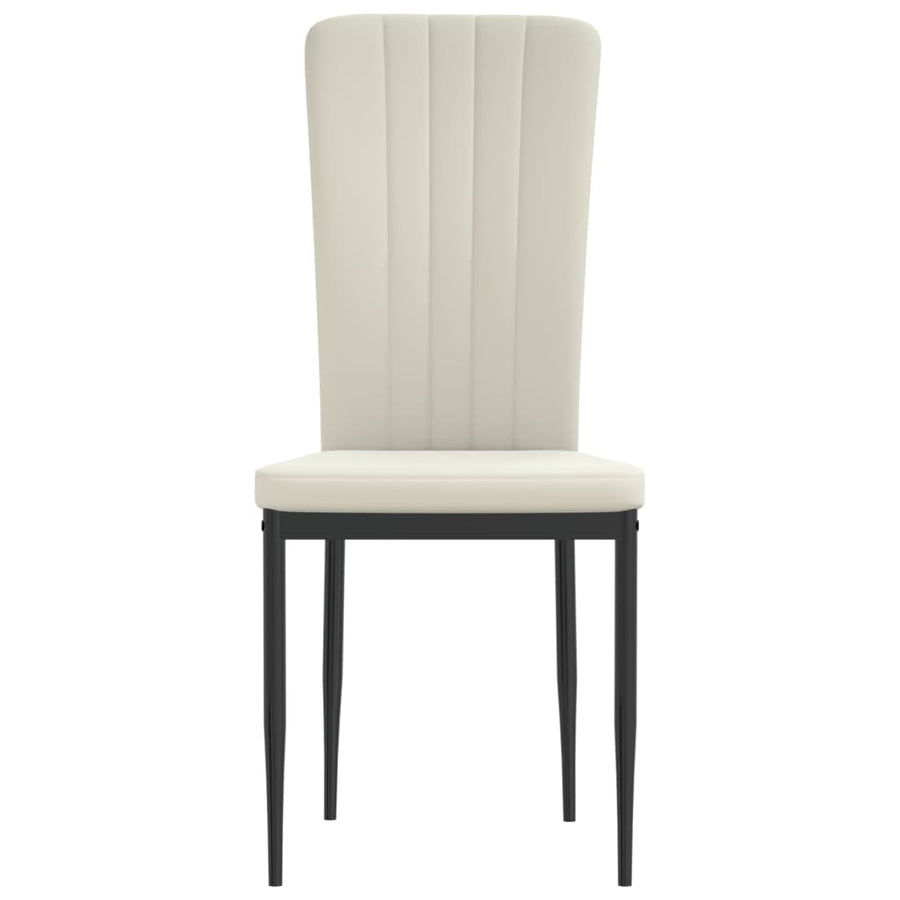 Eetkamerstoelen 2 st fluweel crèmekleurig