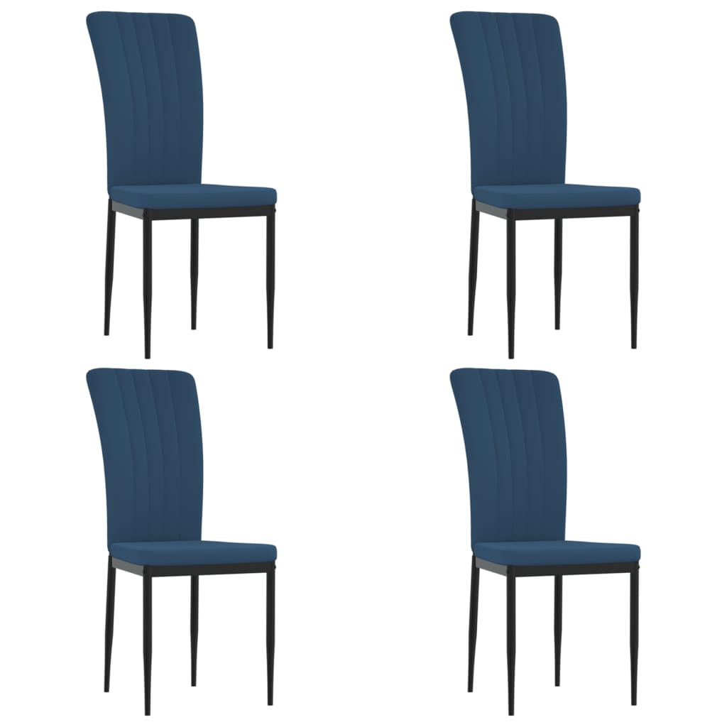Eetkamerstoelen Fluweel 4 Blauw
