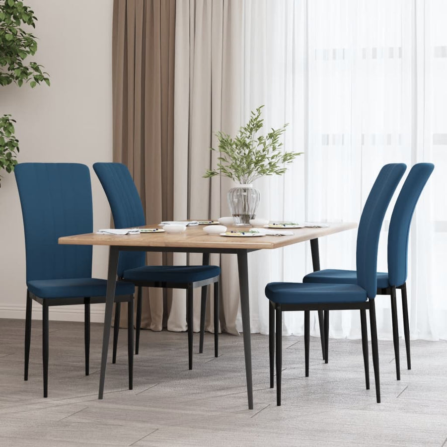Eetkamerstoelen Fluweel 4 Blauw