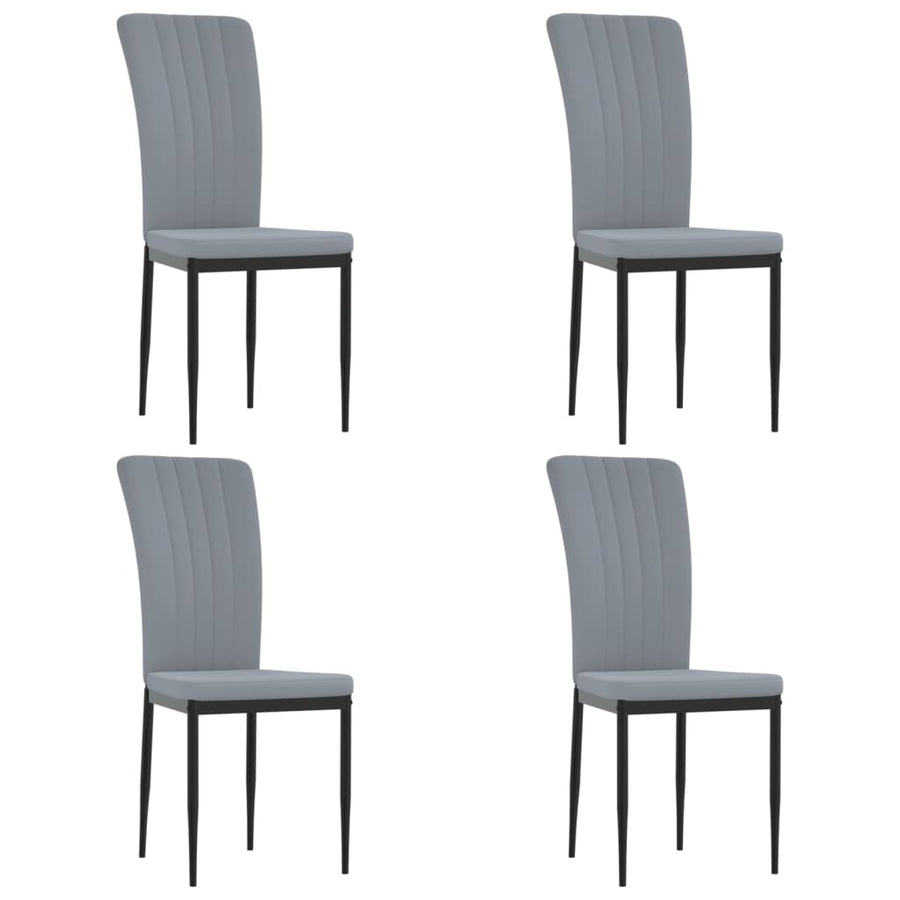 Eetkamerstoelen Fluweel 4 Lichtgrijs