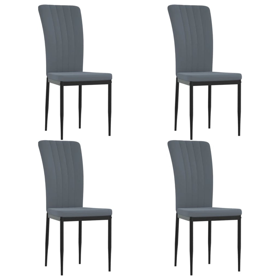Eetkamerstoelen Fluweel 4 Donkergrijs