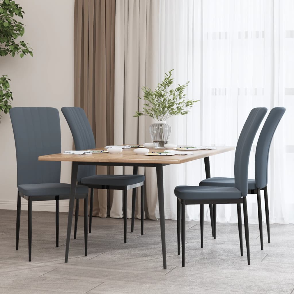 Eetkamerstoelen Fluweel 4 Donkergrijs