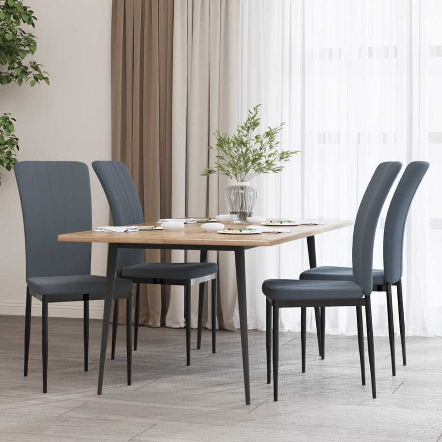 Eetkamerstoelen Fluweel 4 Donkergrijs