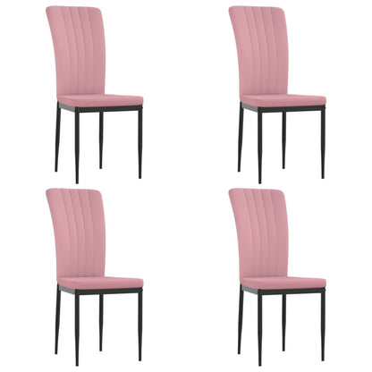 Eetkamerstoelen Fluweel 4 Roze