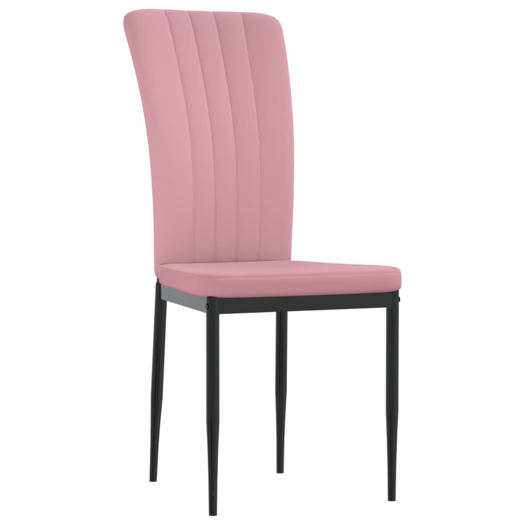 Eetkamerstoelen Fluweel 4 Roze