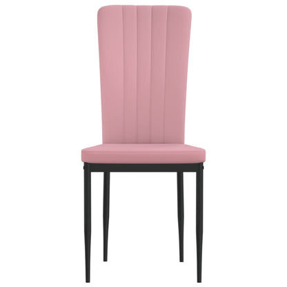 Eetkamerstoelen Fluweel 4 Roze