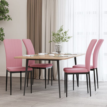 Eetkamerstoelen Fluweel 4 Roze