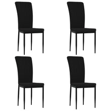 Eetkamerstoelen 4 st fluweel zwart