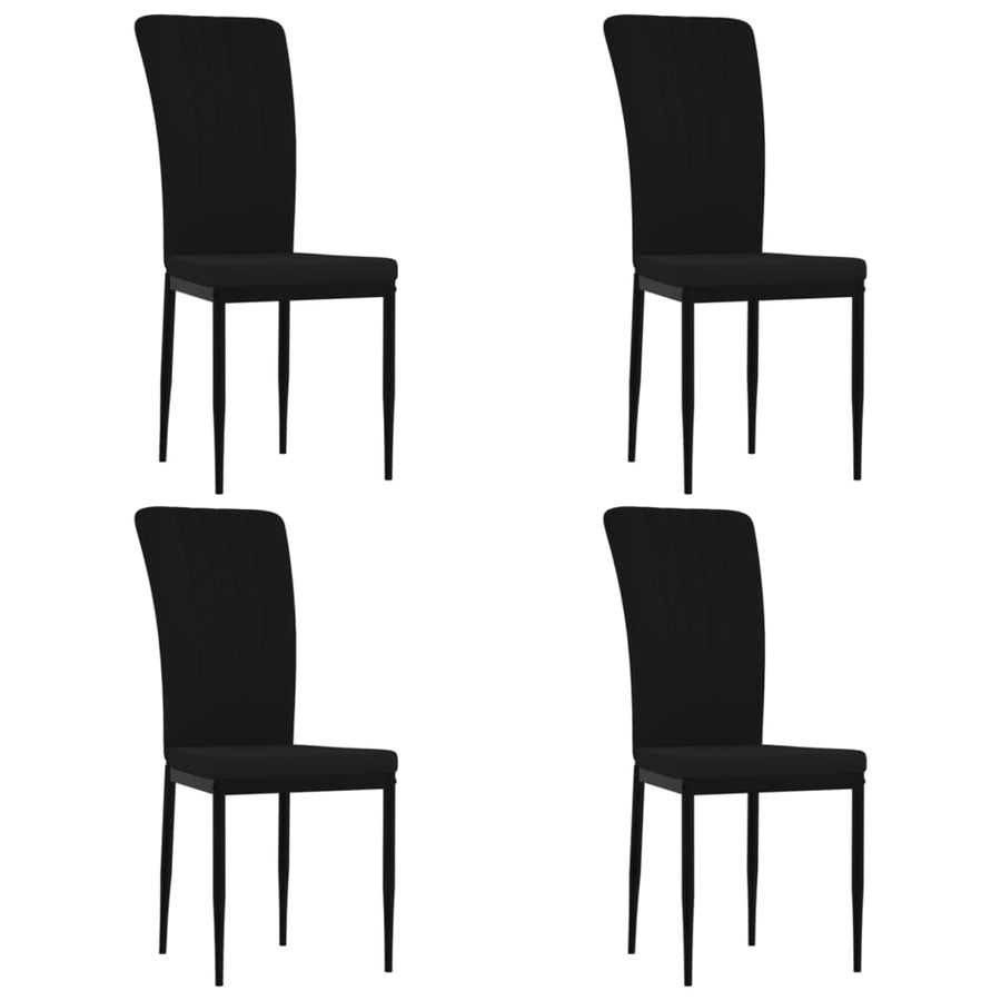 Eetkamerstoelen 4 st fluweel zwart