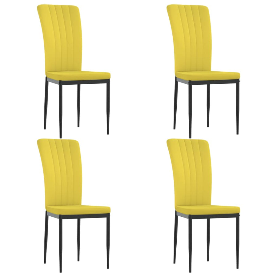 Eetkamerstoelen 4 st fluweel mosterdgeel
