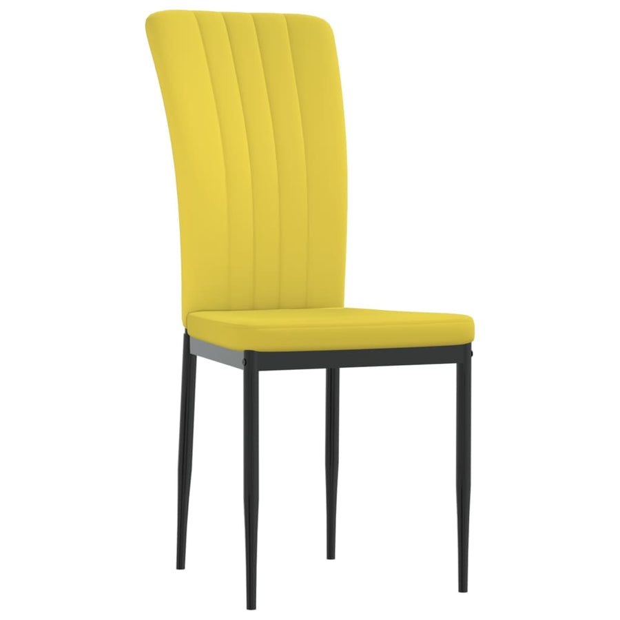 Eetkamerstoelen 4 st fluweel mosterdgeel