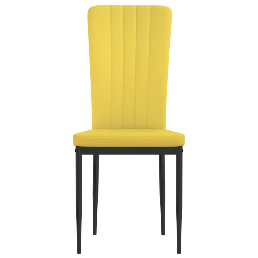 Eetkamerstoelen 4 st fluweel mosterdgeel