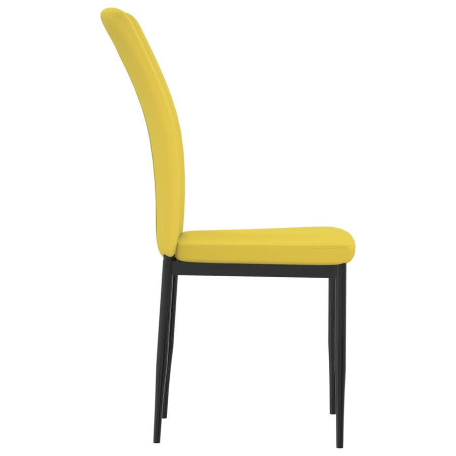 Eetkamerstoelen 4 st fluweel mosterdgeel