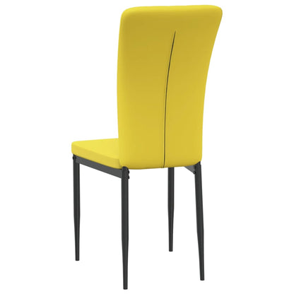 Eetkamerstoelen 4 st fluweel mosterdgeel