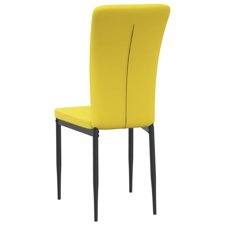 Eetkamerstoelen 4 st fluweel mosterdgeel