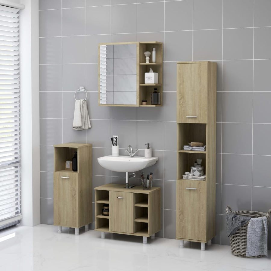 Badkamerspiegelkast 62,5X20,5X64 Cm Spaanplaat Sonoma eiken