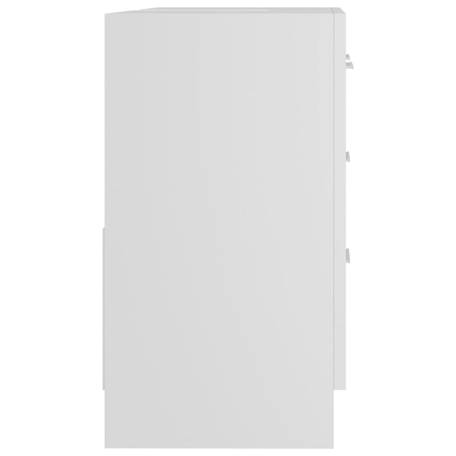 Wastafelkast 63x30x54 cm bewerkt hout wit Wit