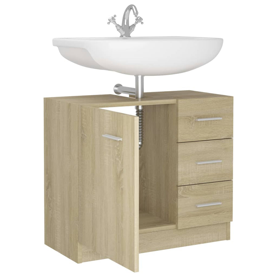 Wastafelkast 63x30x54 cm spaanplaat sonoma eikenkleurig Sonoma eiken