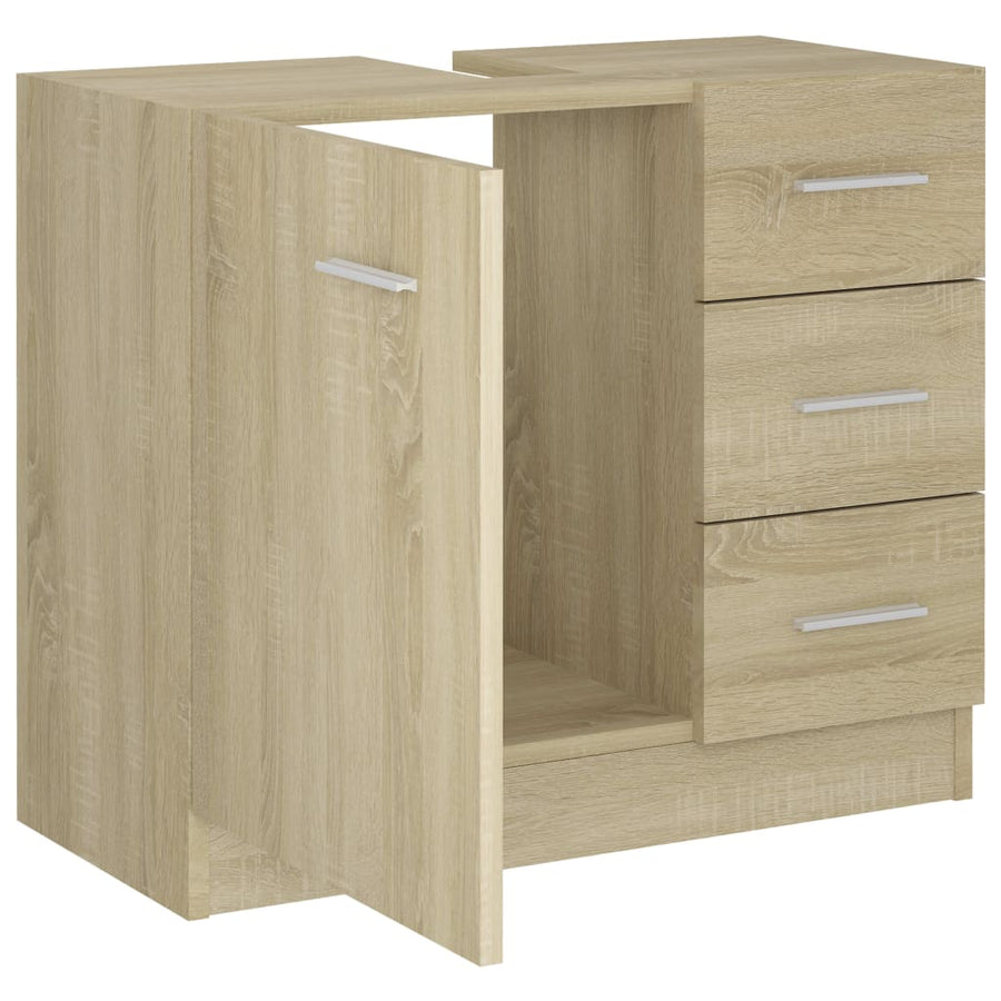 Wastafelkast 63x30x54 cm spaanplaat sonoma eikenkleurig Sonoma eiken