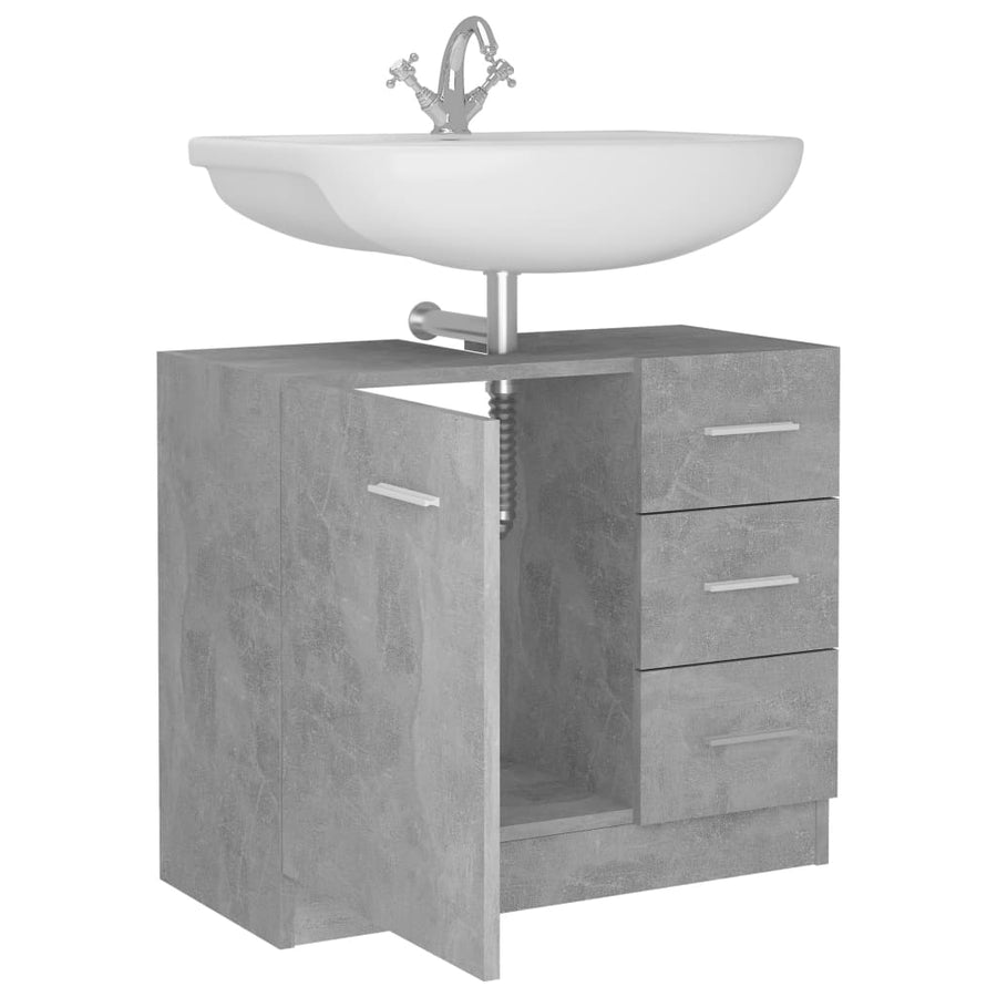 Wastafelkast 63x30x54 cm spaanplaat betongrijs Betongrijs