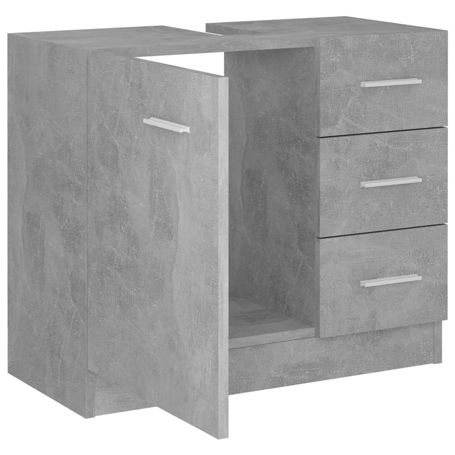 Wastafelkast 63x30x54 cm spaanplaat betongrijs Betongrijs