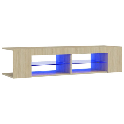 Tv-Meubel Met Led-Verlichting 35X39X30 Cm Kleurig Sonoma eiken