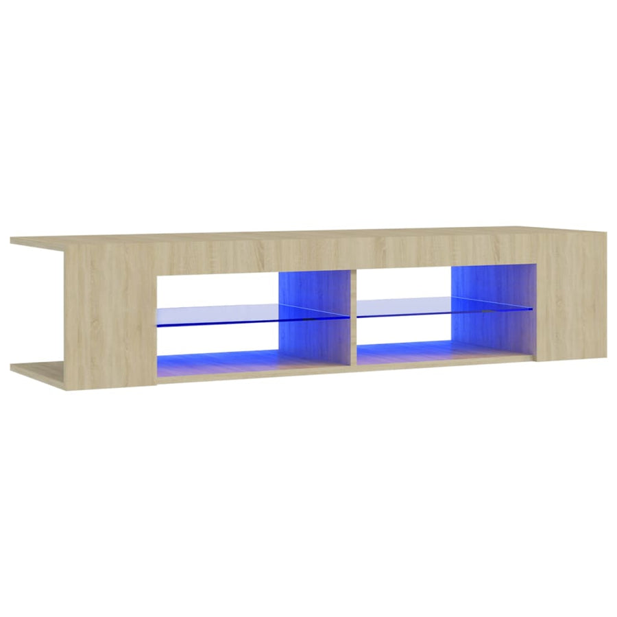 Tv-Meubel Met Led-Verlichting 35X39X30 Cm Kleurig Sonoma eiken