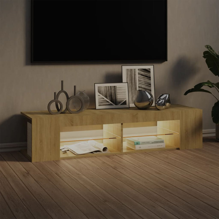 Tv-Meubel Met Led-Verlichting 35X39X30 Cm Kleurig Sonoma eiken