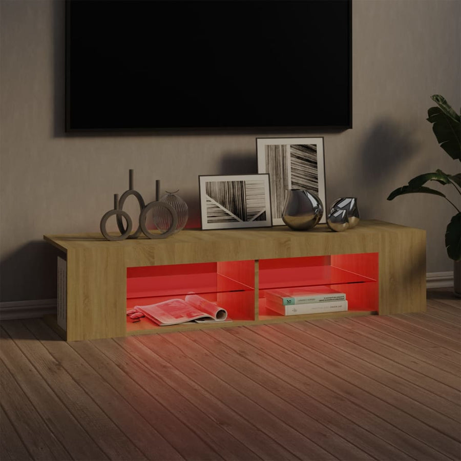Tv-Meubel Met Led-Verlichting 35X39X30 Cm Kleurig Sonoma eiken
