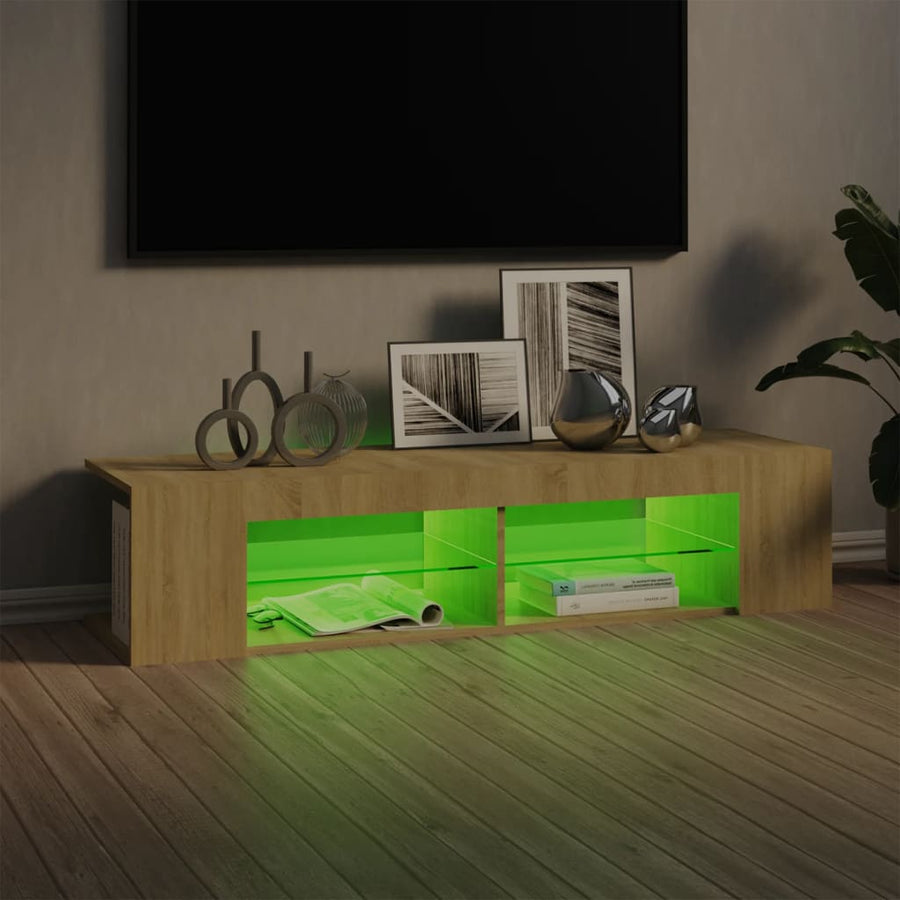 Tv-Meubel Met Led-Verlichting 35X39X30 Cm Kleurig Sonoma eiken