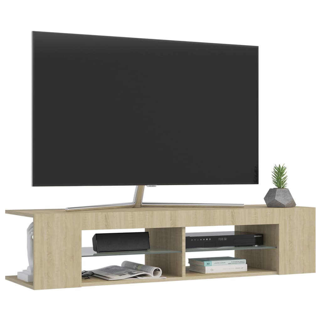 Tv-Meubel Met Led-Verlichting 35X39X30 Cm Kleurig Sonoma eiken