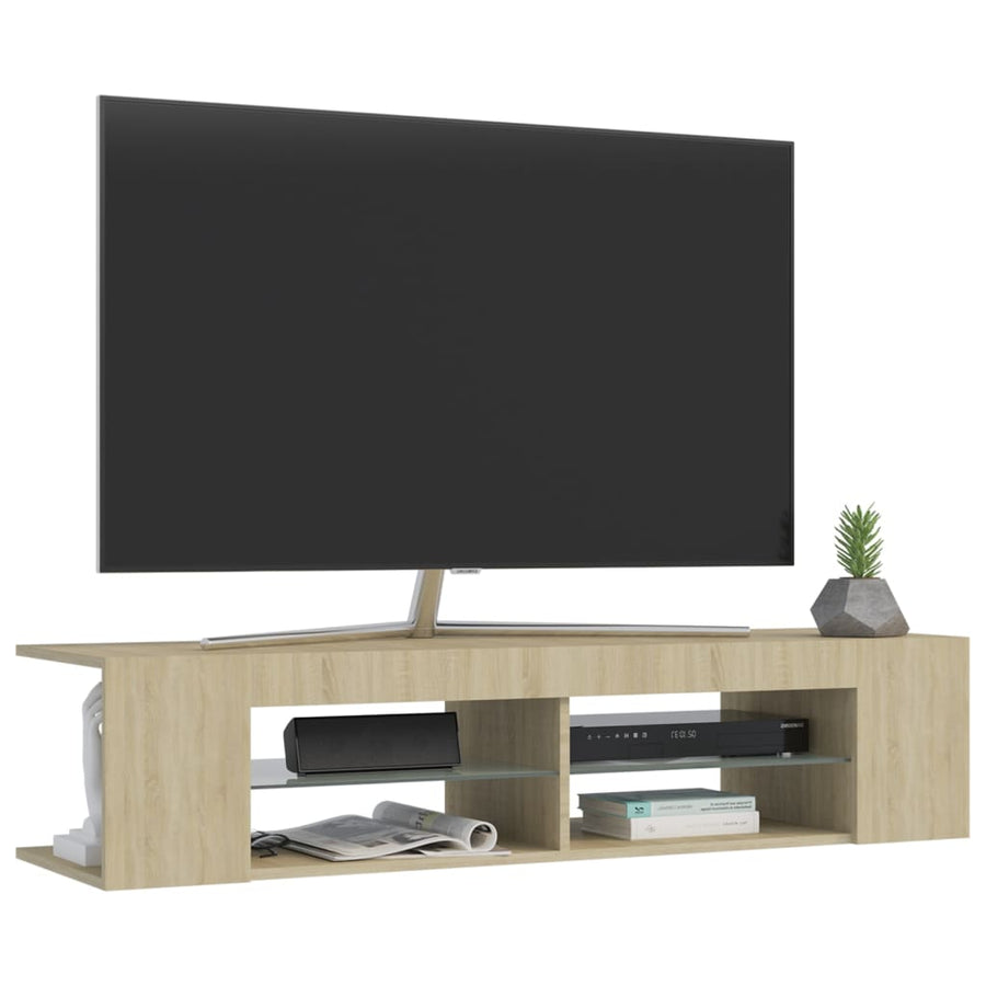 Tv-Meubel Met Led-Verlichting 35X39X30 Cm Kleurig Sonoma eiken