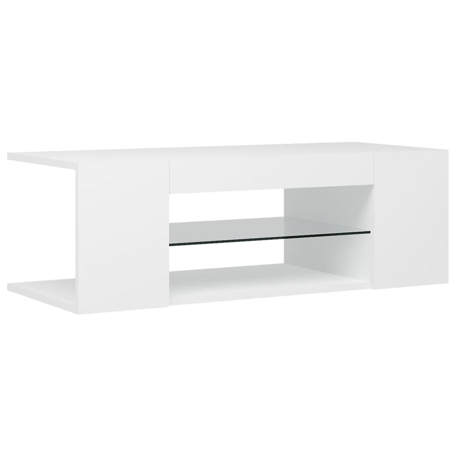 Tv-Meubel Met Led-Verlichting 90X39X30 Cm Wit