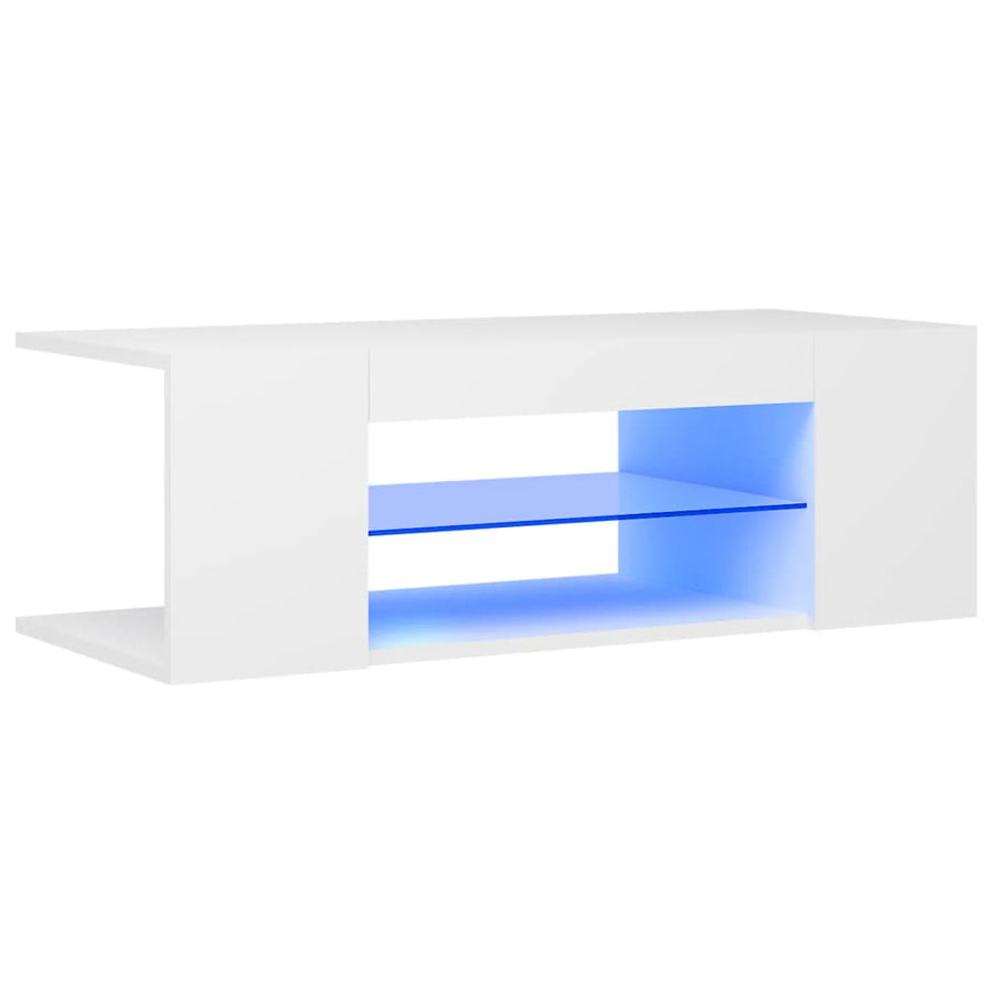 Tv-Meubel Met Led-Verlichting 90X39X30 Cm Wit