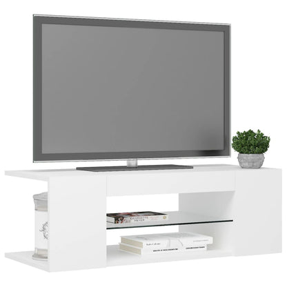 Tv-Meubel Met Led-Verlichting 90X39X30 Cm Wit