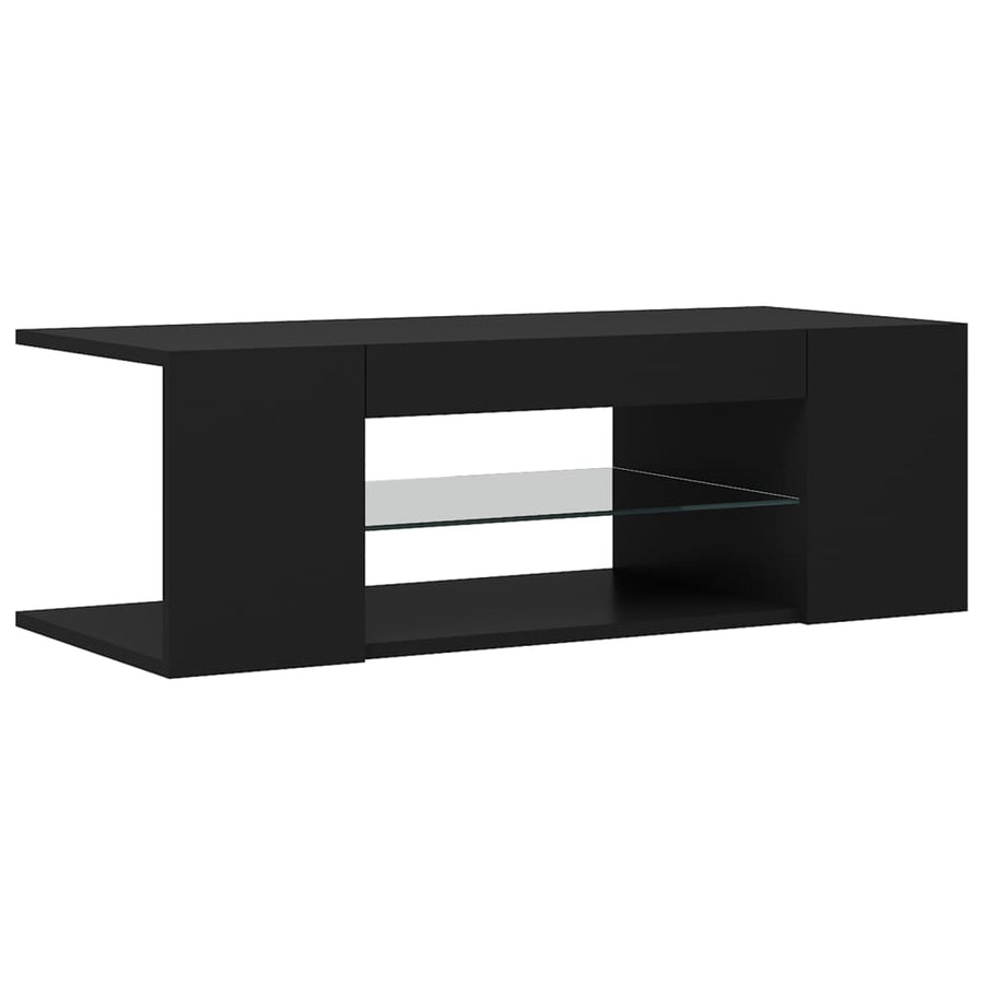 Tv-Meubel Met Led-Verlichting 90X39X30 Cm Zwart