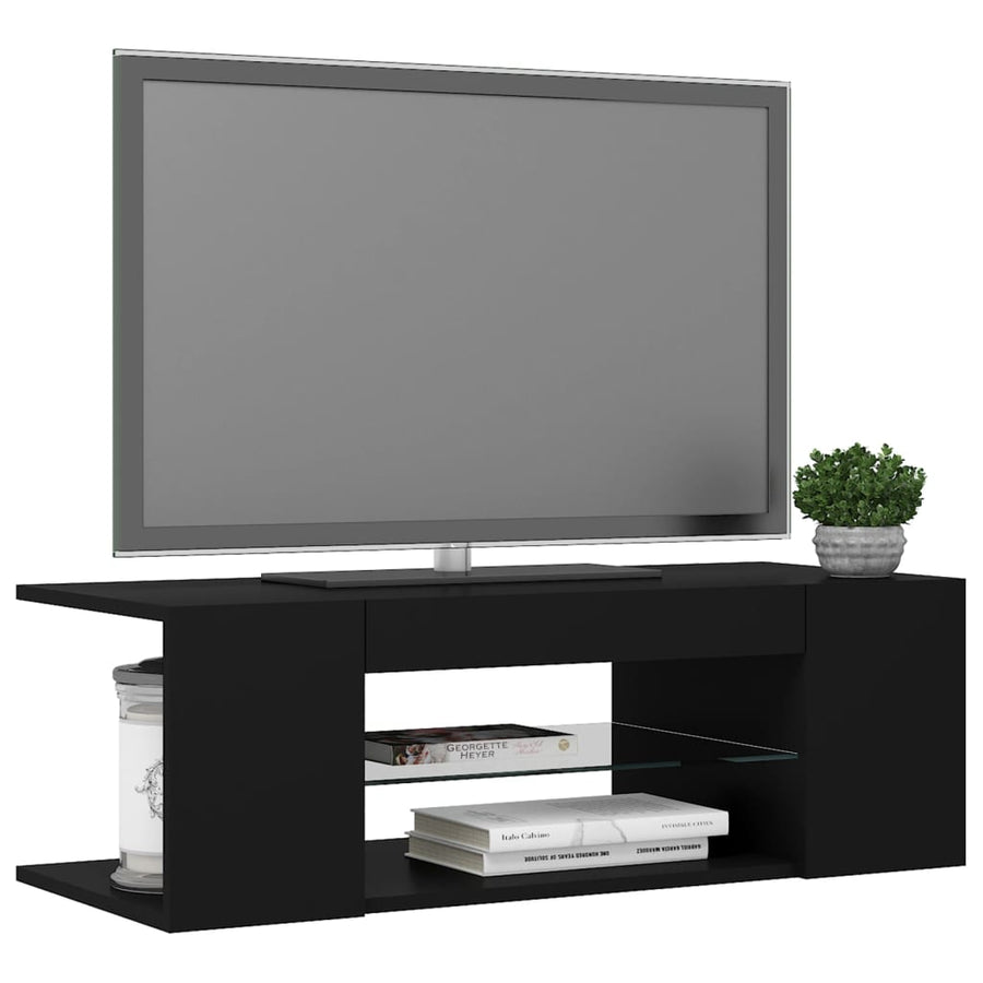Tv-Meubel Met Led-Verlichting 90X39X30 Cm Zwart
