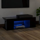 TV cabinet with LED lighting 90x39x30 cm black